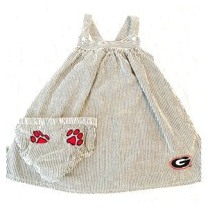 12-18 month Seersucker Dress with diaper cover